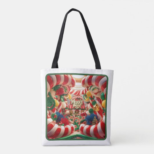 Feestelijk Snoep Wonderland Canvas tas - Medium (Achterkant)