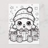 Feestelijk Snowkid kinder kleurend Briefkaart (Voorkant)