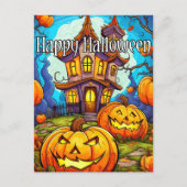 Feestelijk spookhuis | Happy Halloween Briefkaart (Voorkant)