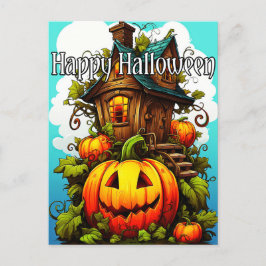 Feestelijk spookhuis | Happy Halloween Briefkaart
