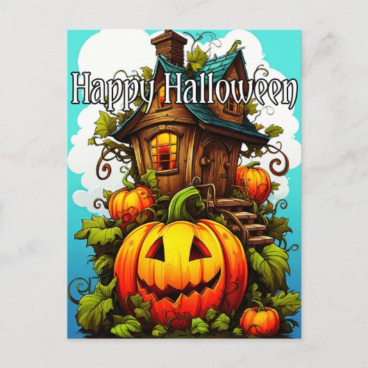 Feestelijk spookhuis | Happy Halloween Briefkaart (Voorkant)