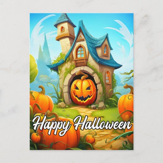 Feestelijk spookhuis | Happy Halloween Briefkaart (Voorkant)