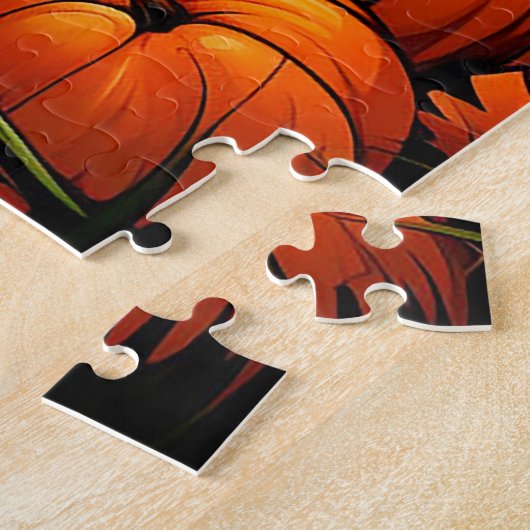 Feestelijk spookhuis in de herfst legpuzzel (Zijkant)