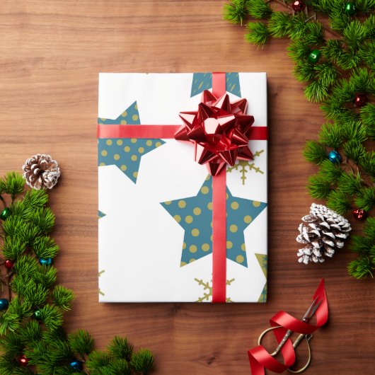 Feestelijk sterrenpatroon cadeaupapier (Feestdagen Geschenken)