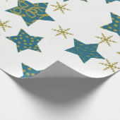 Feestelijk sterrenpatroon cadeaupapier (Hoek)