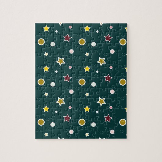 Feestelijk Sterrenpatroon op Donker Teal Legpuzzel (Verticaal)