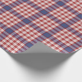 Feestelijk Stijlvol Blauw Rood & Wit Geplaagd Patr Cadeaupapier (Hoek)