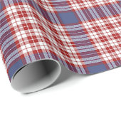 Feestelijk Stijlvol Blauw Rood & Wit Geplaagd Patr Cadeaupapier (Rol Hoek)