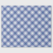 Feestelijk Stijlvol Blauw & Wit Tartan patroon Cadeaupapier (Vlak)