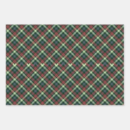 Feestelijk Stijlvol Multi Donker Kleur Plaid Patro Inpakpapier Vel