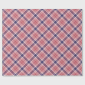 Feestelijk Stijlvol Rood Wit & Blauw Tartan Patroo Cadeaupapier (Vlak)