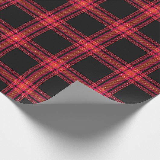 Feestelijk Stijlvol Zwart, Rood & Geel Plakt Patro Cadeaupapier (Hoek)