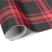 Feestelijk Stijlvol Zwart, Rood & Geel Plakt Patro Cadeaupapier (Rol Hoek)