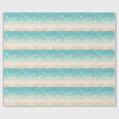 Feestelijk strand + Palm Trees Zand Sneeuw Tropisc Cadeaupapier (Vlak)