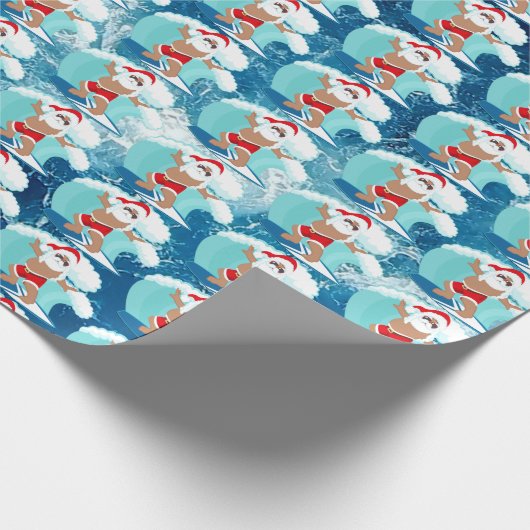 feestelijk surfen op het strand van Santa African  Cadeaupapier (Hoek)