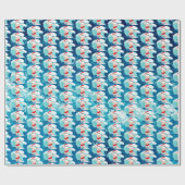 feestelijk surfende Santa Band Cadeaupapier (Vlak)