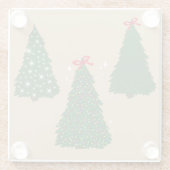 Feestelijk Tan Kerstboom Patroon Glazen Onderzetter (Achterkant)