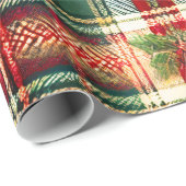 Feestelijk Tartan Christmas Wrapping Paper Cadeaupapier (Rol Hoek)