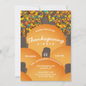 Feestelijk Terrazzo Pompoen Thanksgiving Diner Kaart (Voorkant)