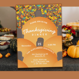 Feestelijk Terrazzo Pompoen Thanksgiving Diner Kaart