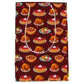 Feestelijk Thanksgiving-feestpatroon Medium Cadeauzakje (Voorkant)