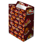 Feestelijk Thanksgiving-feestpatroon Medium Cadeauzakje (Achterkant Gekanteld)