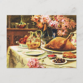 Feestelijk traditioneel Thanksgiving diner Briefkaart