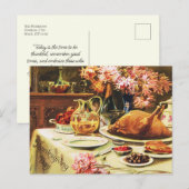Feestelijk  traditioneel Thanksgiving diner Briefkaart (Voorkant / Achterkant)