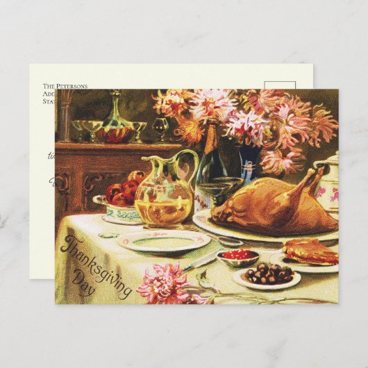 Feestelijk  traditioneel Thanksgiving diner Briefkaart (Voorkant / Achterkant)