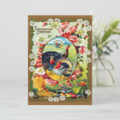 Feestelijk  traditioneel Thanksgiving diner Kaart (Staand voorkant)