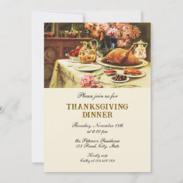 Feestelijk traditioneel Thanksgiving diner Kaart