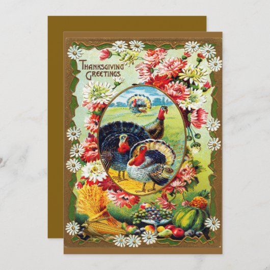Feestelijk traditioneel Thanksgiving diner Kaart (Voorkant / Achterkant)