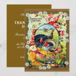 Feestelijk traditioneel Thanksgiving diner Kaart