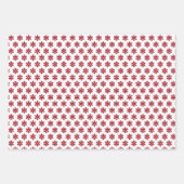 Feestelijk Trendy Retro Rood op Wit Xmas Patroon Inpakpapier Vel (Voorkant 3)