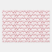 Feestelijk Trendy Retro Rood op Wit Xmas Patroon Inpakpapier Vel (Voorkant)
