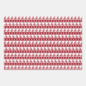 Feestelijk Trendy Retro Rood Wit Kerstpatroon Inpakpapier Vel (Voorkant 2)