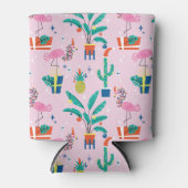 Feestelijk tropisch kerstpatroon blikjeskoeler (Voorkant)