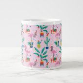 Feestelijk tropisch kerstpatroon grote koffiekop (Voorkant)