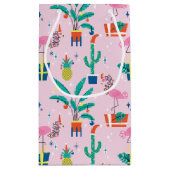 Feestelijk tropisch kerstpatroon klein cadeauzakje (Achterkant)