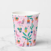 Feestelijk tropisch kerstpatroon papieren bekers (Achterkant)