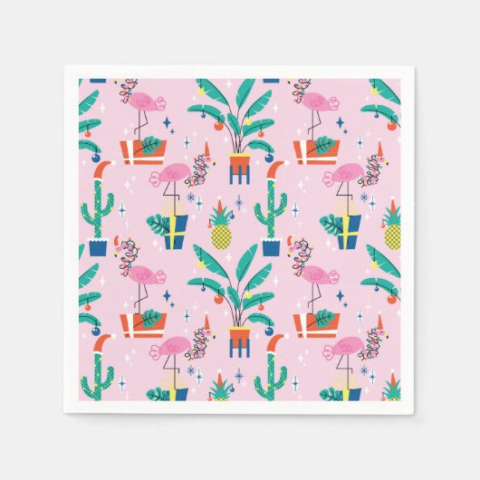 Feestelijk tropisch kerstpatroon servet (Voorkant)