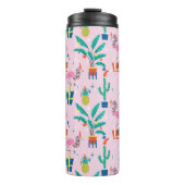 Feestelijk tropisch kerstpatroon thermosbeker (Voorkant)