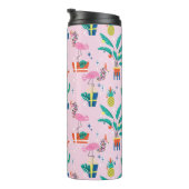 Feestelijk tropisch kerstpatroon thermosbeker (Geroteerd rechts)