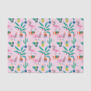 Feestelijk tropisch kerstpatroon tissuepapier