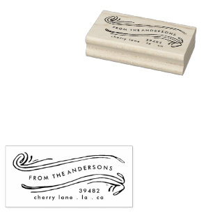 FEESTELIJK Uw familienaam KERST Retour Adres Rubberstempel