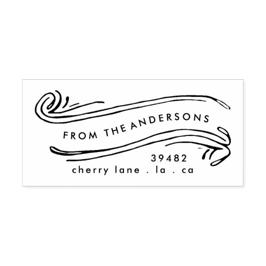 FEESTELIJK Uw familienaam KERST Retour Adres Rubberstempel (Afrduk)