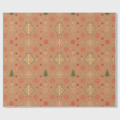 Feestelijk vakantiepatroon met bomen cadeaupapier (Vlak)