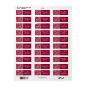 Feestelijk veenbessenbladerpatroon, Fuchsia Etiket (Full Sheet)