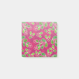 Feestelijk veenbessenbladerpatroon, Fuchsia Post-it® Notes