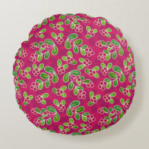 Feestelijk veenbessenbladerpatroon, Fuchsia